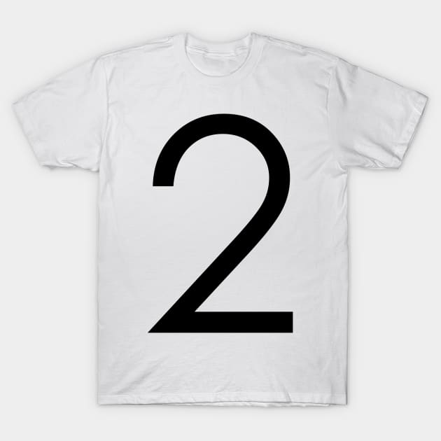 Simple Black Number #2 One T-Shirt by Pavlushkaaa